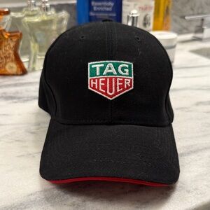 NWOT TAG Heuer Black Cap with Red and Green Logo